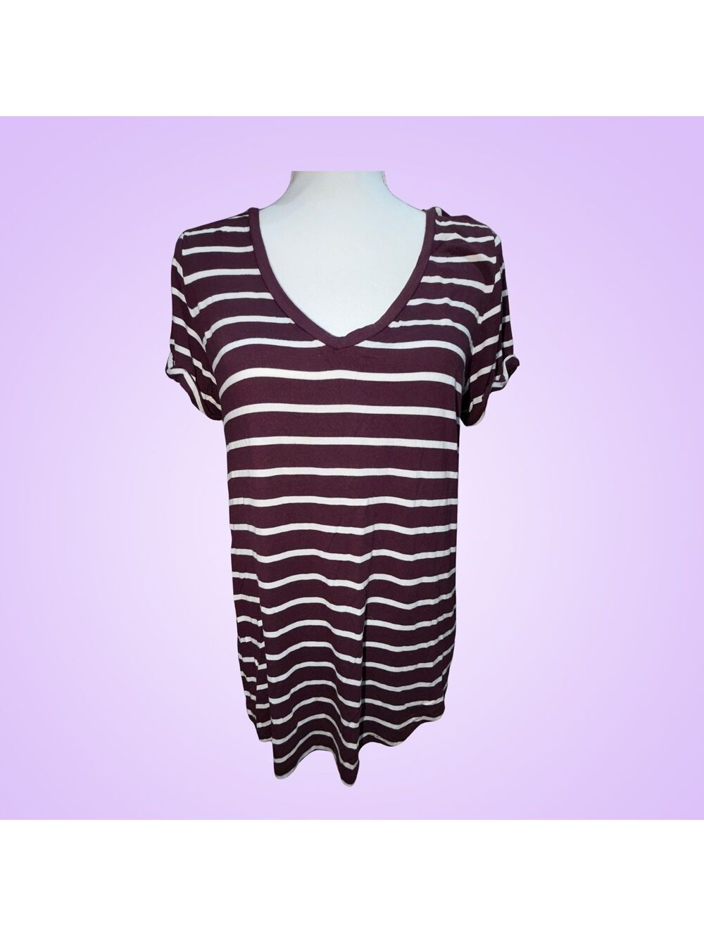 American Eagle Soft & Sexy Striped V-Neck Tunic Top | Women’s Medium